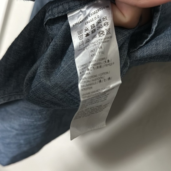 Eleventy Chambray Western Short Sleeve Shirt - Picture 3 of 4